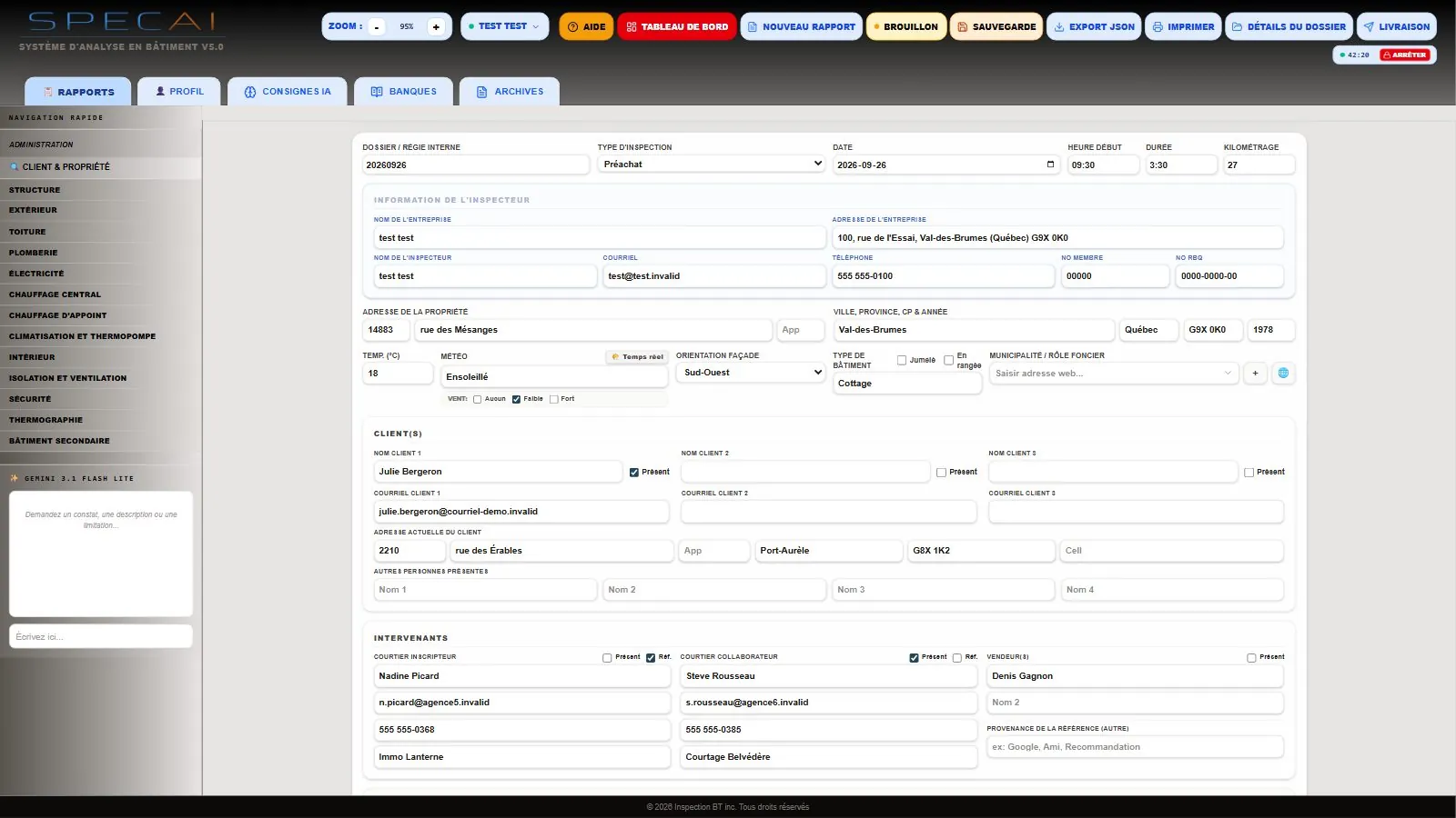 Capture de la vraie application SpecAI : Chronomètre de rédaction