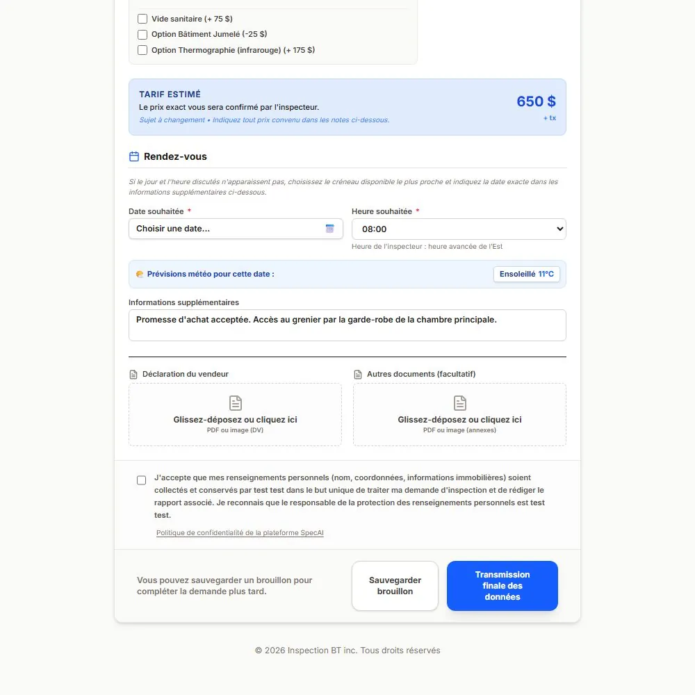 Capture de la vraie application SpecAI : Stockage de données sécurisé