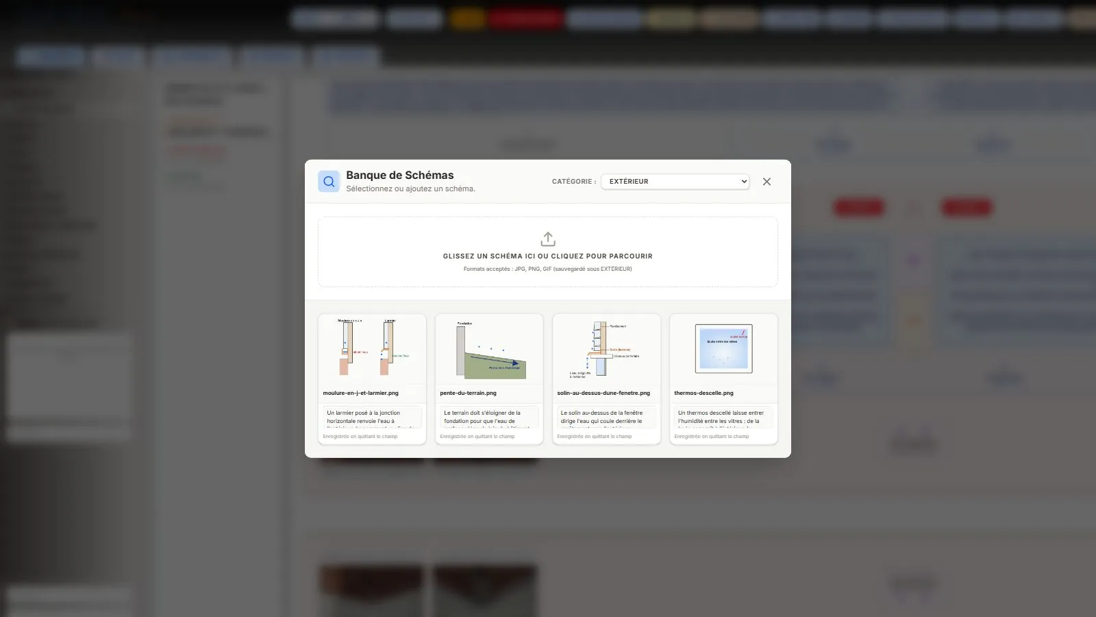 Capture de la vraie application SpecAI : Bibliothèque de schémas